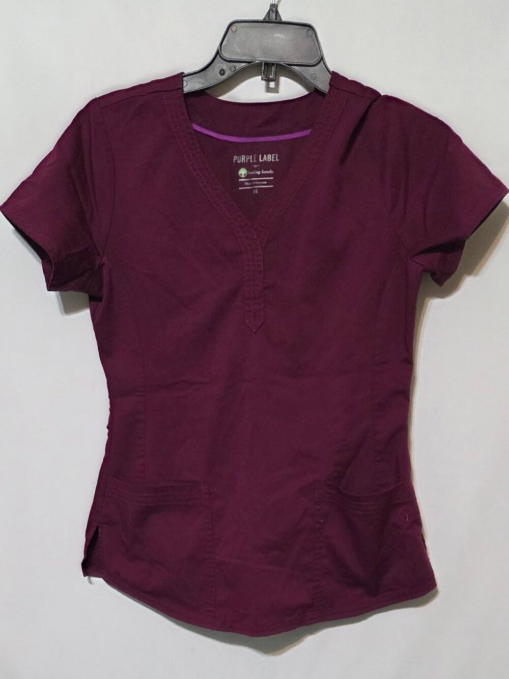 Purple Label Healing Hands Women's Scrub Top Size XSmall